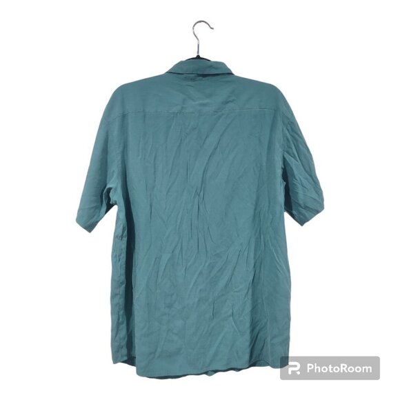 Columbia Men's Ocean Teal Short Sleeve Button Down Size Large - Picture 2 of 6